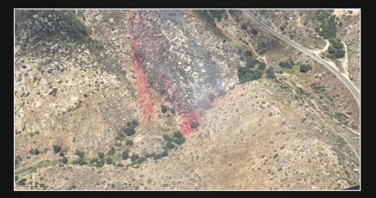 Cal Fire shuts down SR-94 due to border fire