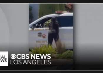 Assault on LA County firefighter by a woman who later crashes into a police car