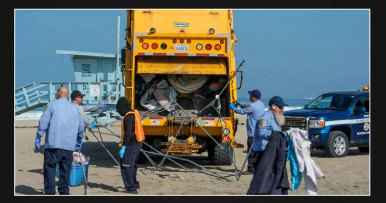 Authorities remove homeless camp at California state beach